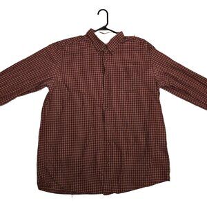 VGUC - Eddie Bauer Men's Burgundy Checkered Shirt XLT